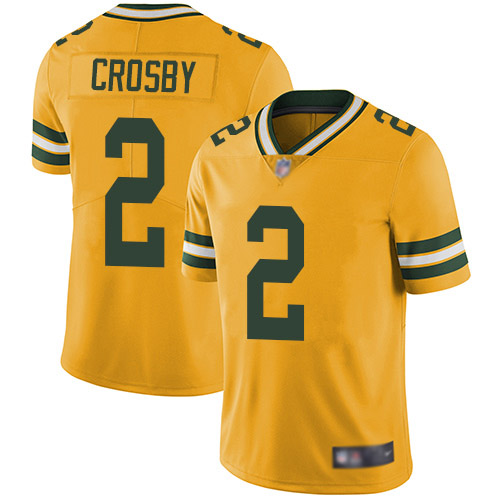 Green Bay Packers Limited Gold Men #2 Crosby Mason Jersey Nike NFL Rush Vapor Untouchable->nfl t-shirts->Sports Accessory